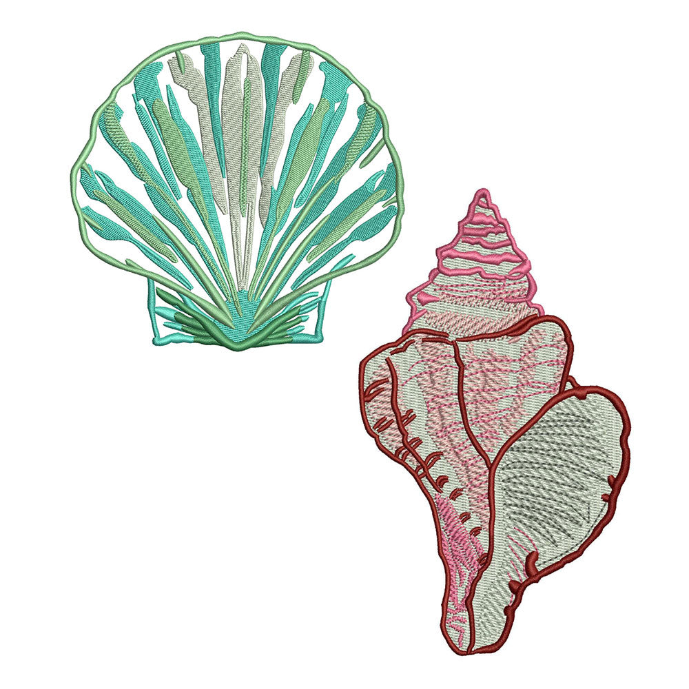 Watercolor Shells for Embroidery