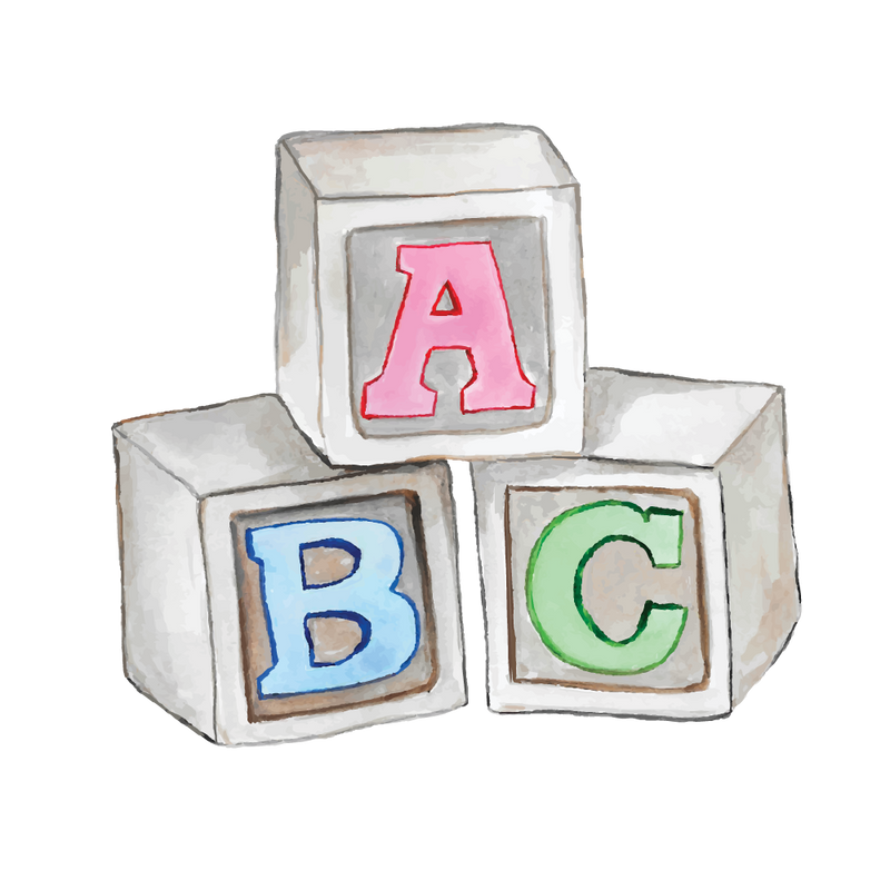 Watercolor ABC Blocks for Print Shuler Studio
