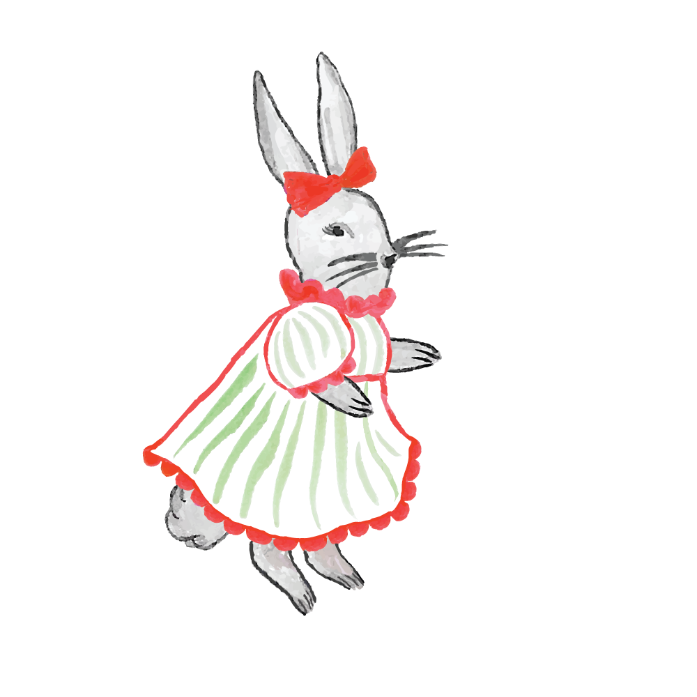 Watercolor Girl Bunny for Print